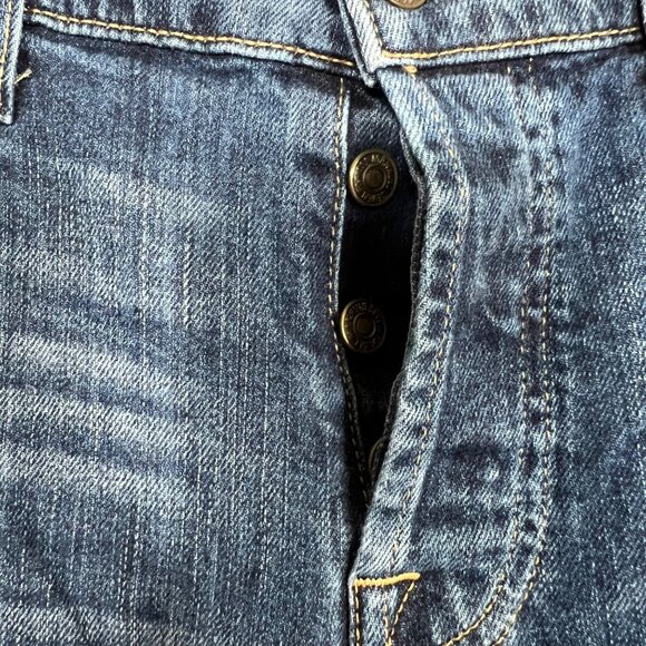 7 For All‎ Mankind Button Fly Denim Blue Jeans Size 32X33 Straight Leg - Picture 8 of 8